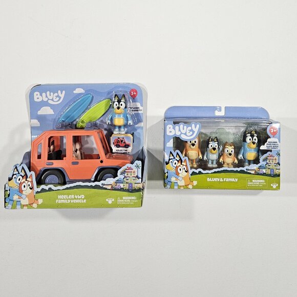 Bluey “Bluey & Family” Figure Set + Heeler 4WD Vehicle – NIB (2 boxes) - Picture 1 of 9